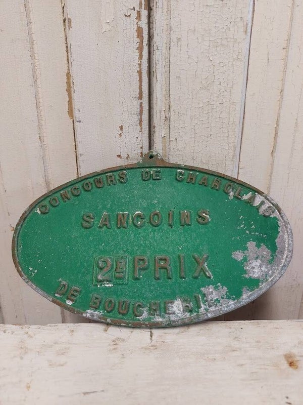 ♠ Oud gietijzeren keuring bordje uit Frankrijk