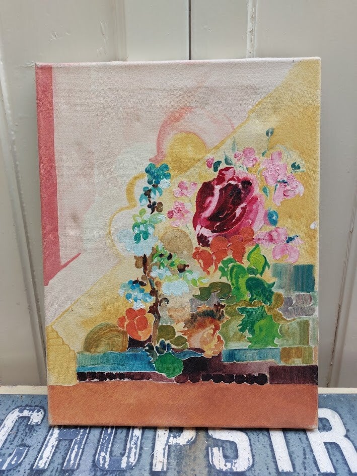 ♥ Schilderij met bloemen abstract
