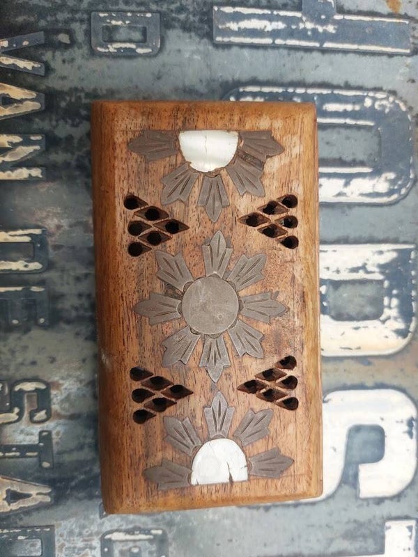 ♥ Vintage houten doosje met marmer details
