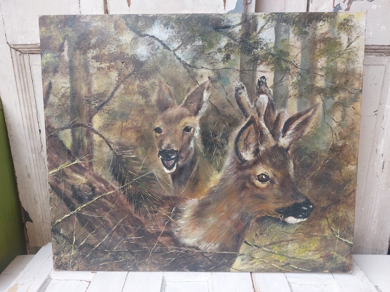 ♥ Schilderij reeën in een bosrijke omgeving