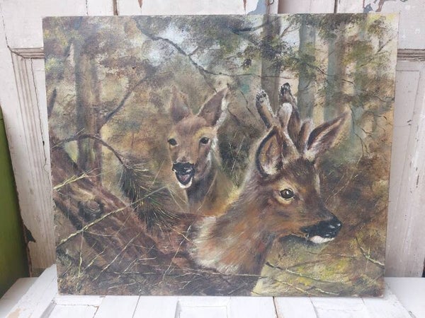 ♥ Schilderij reeën in een bosrijke omgeving