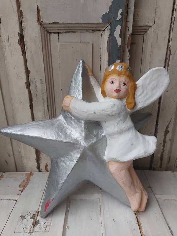 ♥ Vintage kerstengel papier-maché