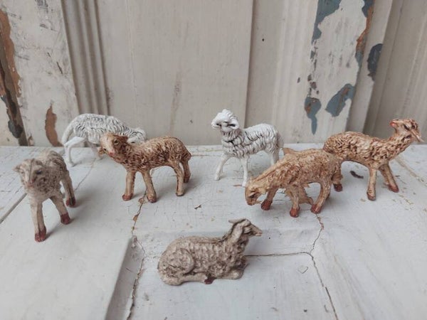 ♥ Vintage kerst schapen plastic Italy