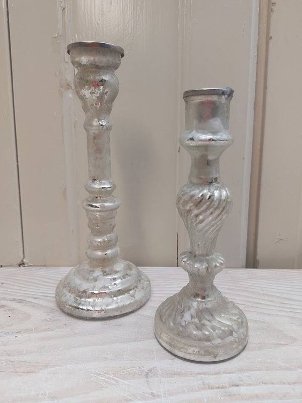 ♥ Set glazen kandelaren kwikglas