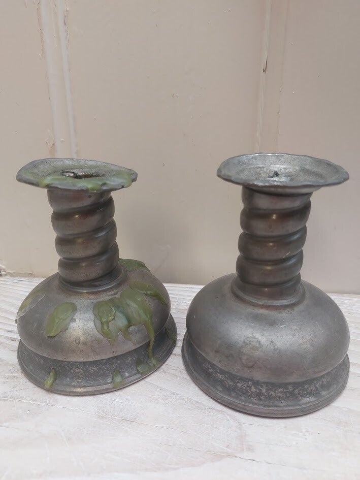 ♥ Antieke gedraaide kandelaren setprijs