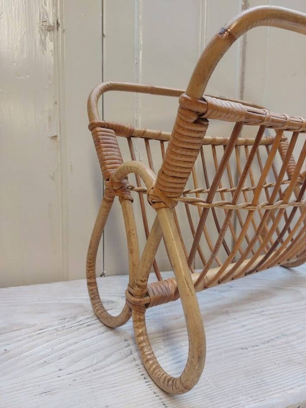 ♠ Vintage rotan tijdschrijften rek