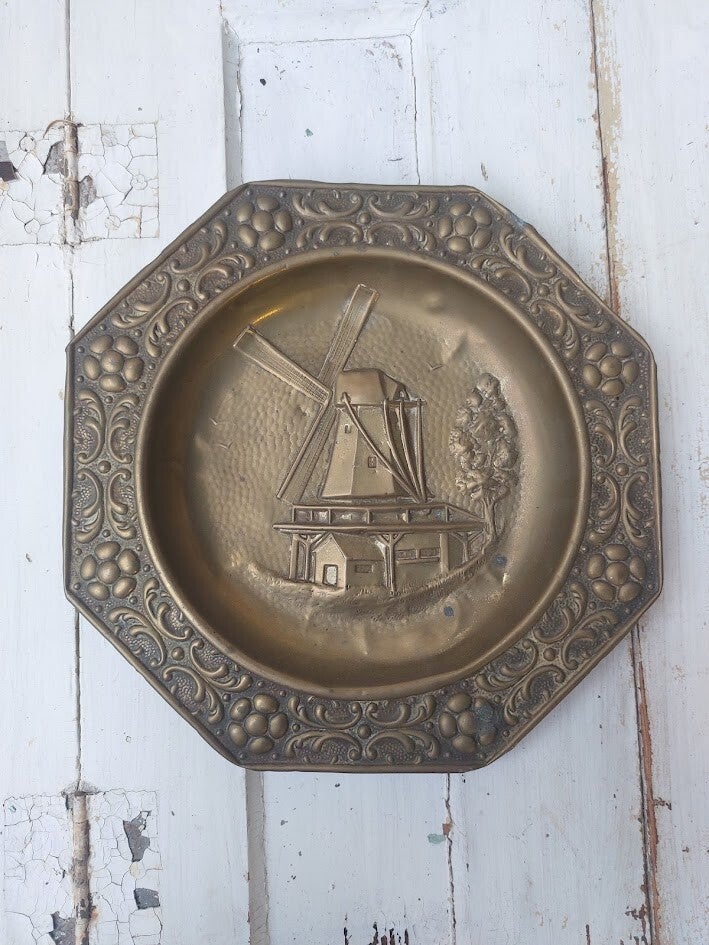 ♥ Messing wandplaat Molen