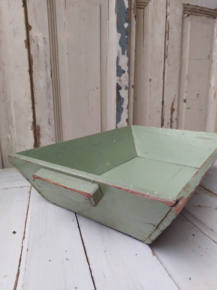 ♠ Oud houten mangelbak mint