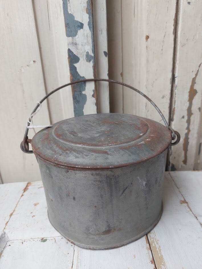 ♠ Zinken emmer met deksel