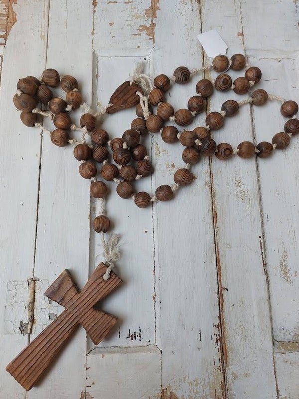♦ Grote houten rozenkrans