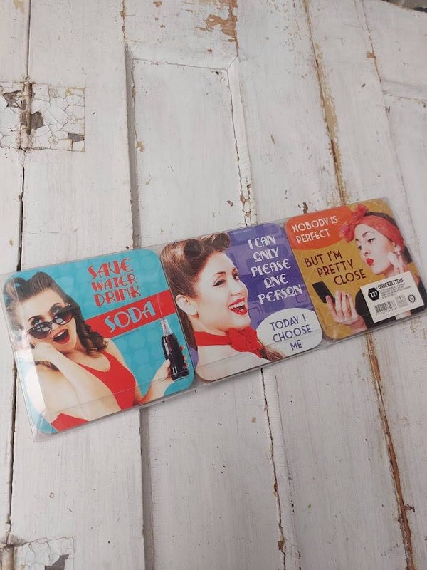 ♫ 6 retro onderzetters