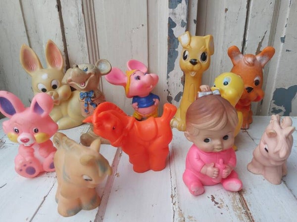 ♫ Lot oude rubberen piepspeeltjes