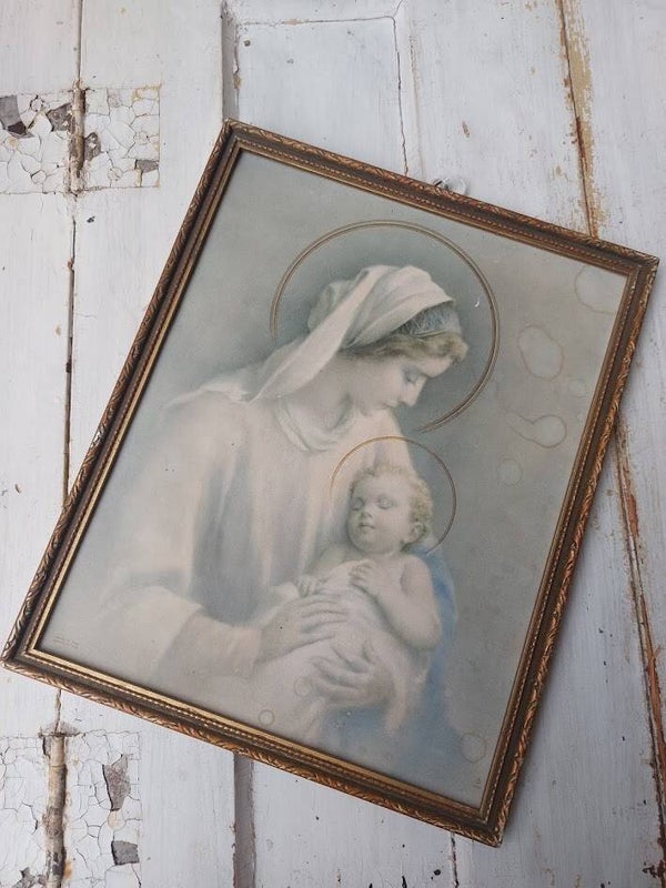 ♠ Madonna met kind in lijst