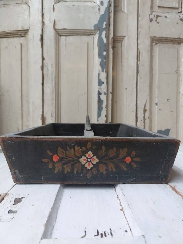 ♠ Antiek Folk Art houten dienblad