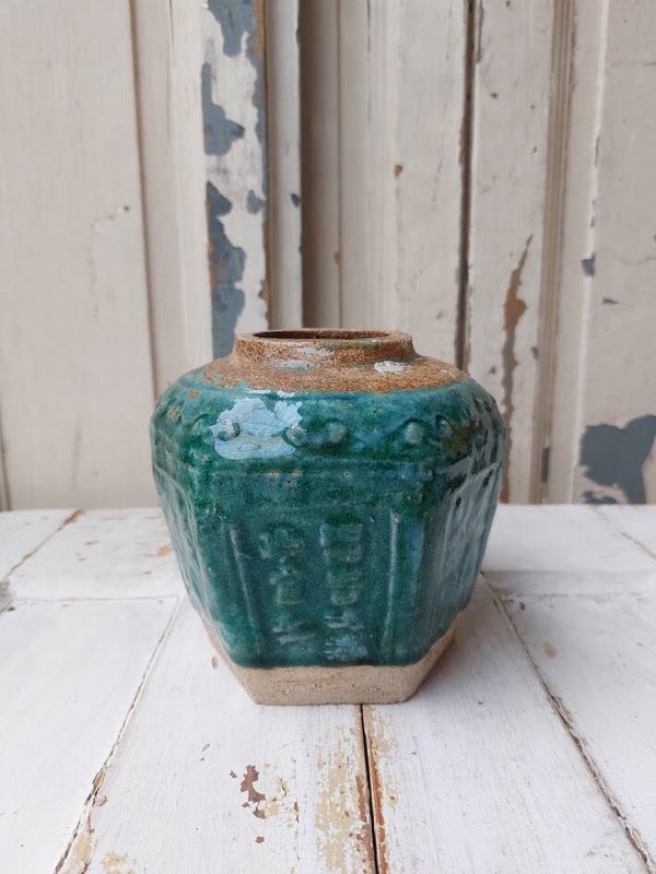 ♦ Antieke gemberpot van Shiwan-aardewerk