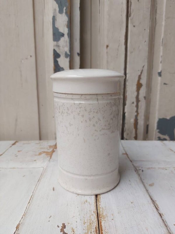 ♦ Franse wit geglazuurde pot