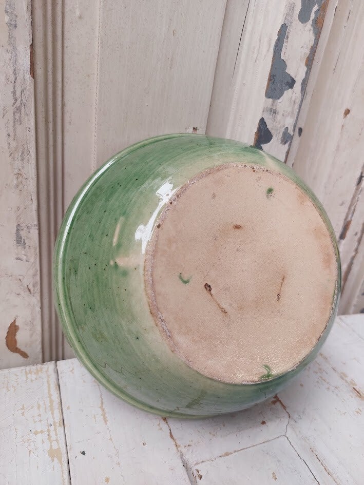 ♠ Groene geglazuurde terracotta schaal