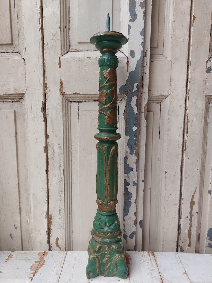 ♠ Antieke ijzeren kandelaar