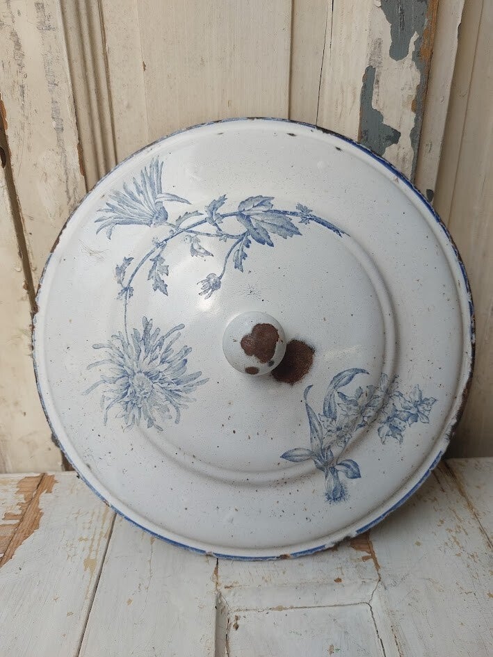 ♠ Franse emaille deksel