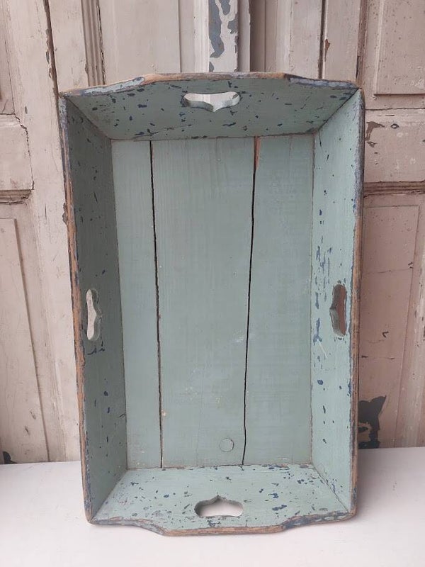 ♦ Oude houten mangelbak