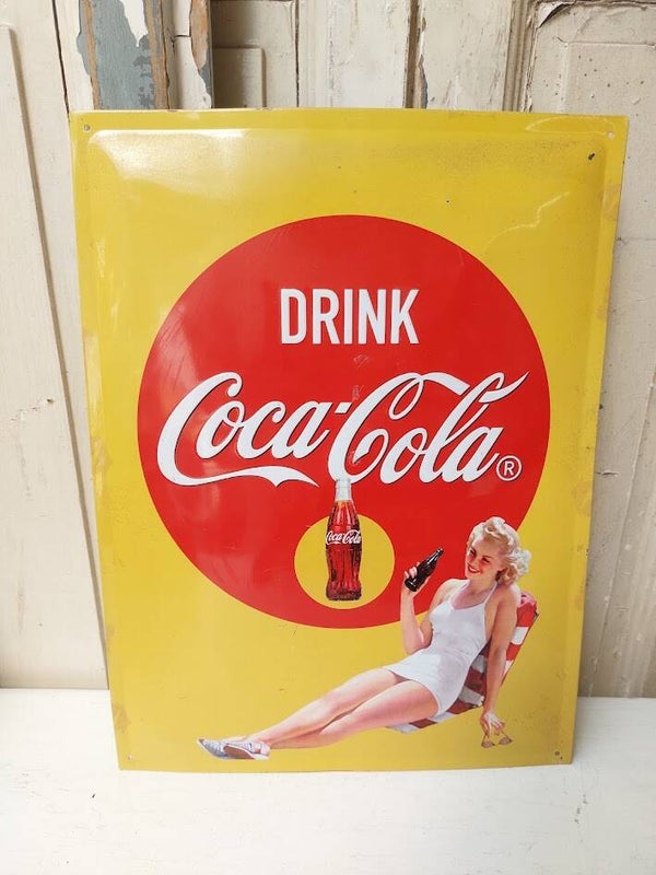 ☻ Vintage Coca-Cola reclamebord