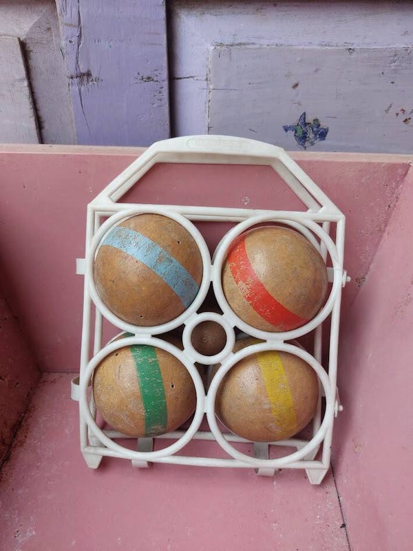 ☻ Vintage houten jeu-de-boulesballen