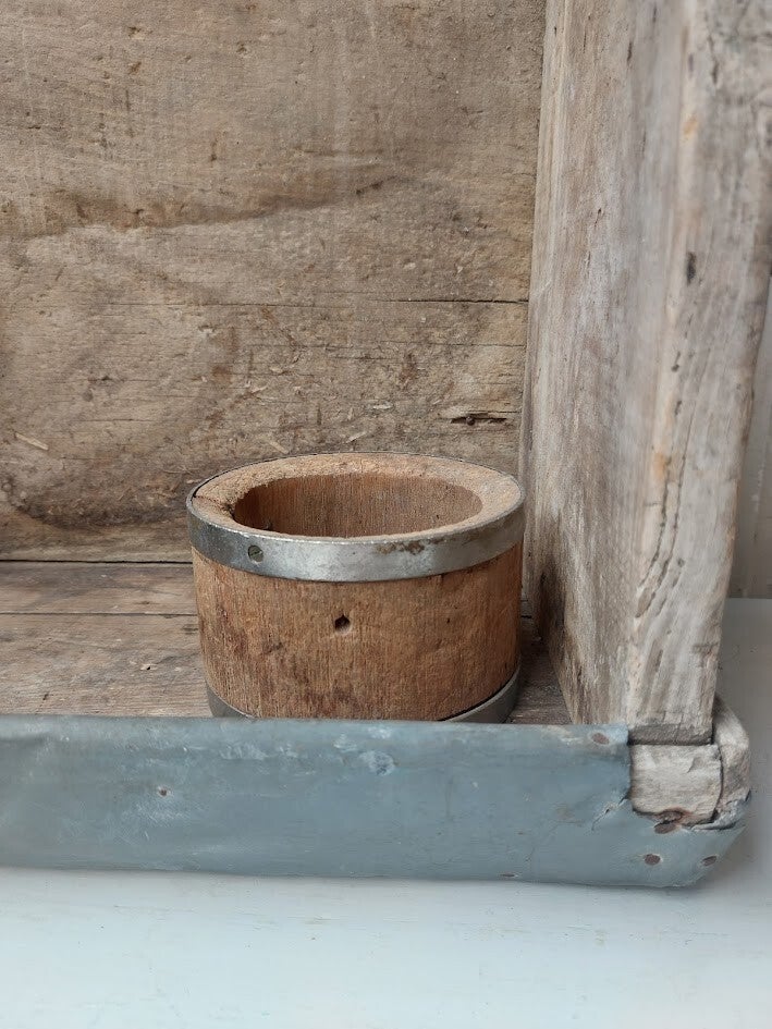 ☻ Oud houten kaasvat