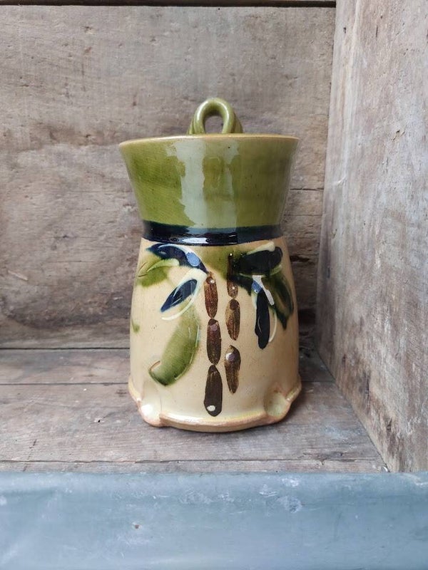 ☻ Vintage uienpot / wand-knoflookpot
