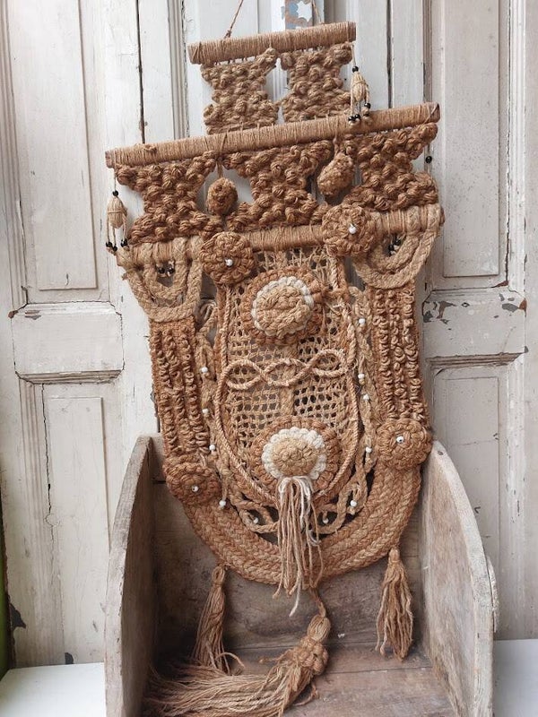 ☻ Vintage wandkleed van natuurlijk materialen