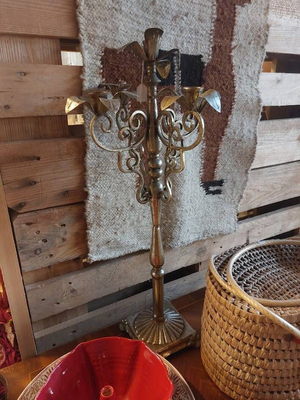 ☻ Grote Vintage Kandeláár – 4-Armige Tafelkandelaar