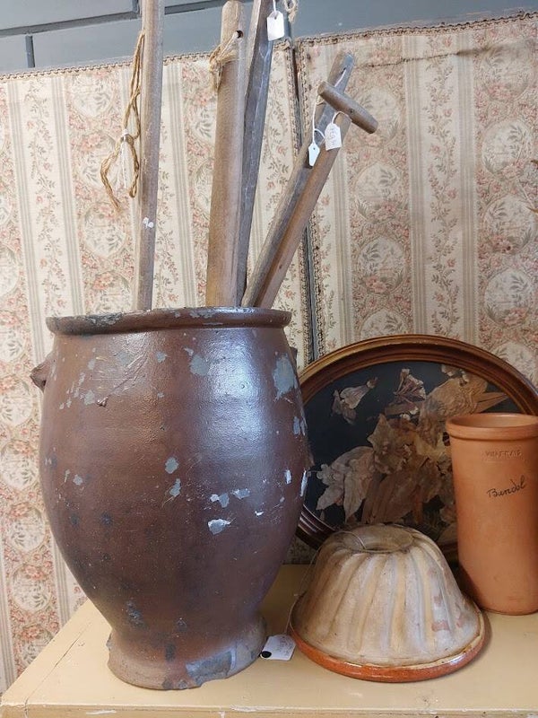 ☻ Grote antieke Franse grespot / confitpot