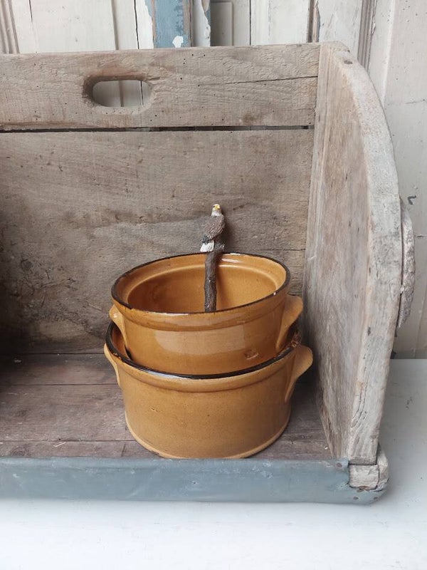 ☻ Set van 2 Vintage Terracotta Gresschalen