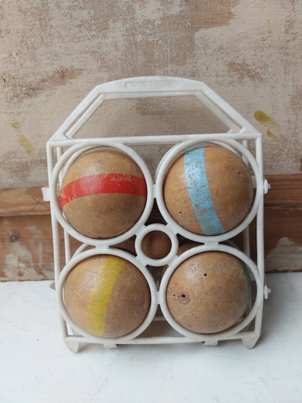 ☻ Vintage Houten Jeu de Boules Set Clairbois - Jaren 70 - Frankrijk