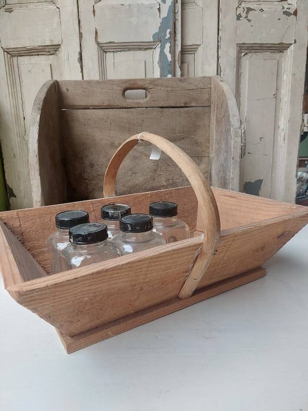☻ Authentieke  houten plukmand