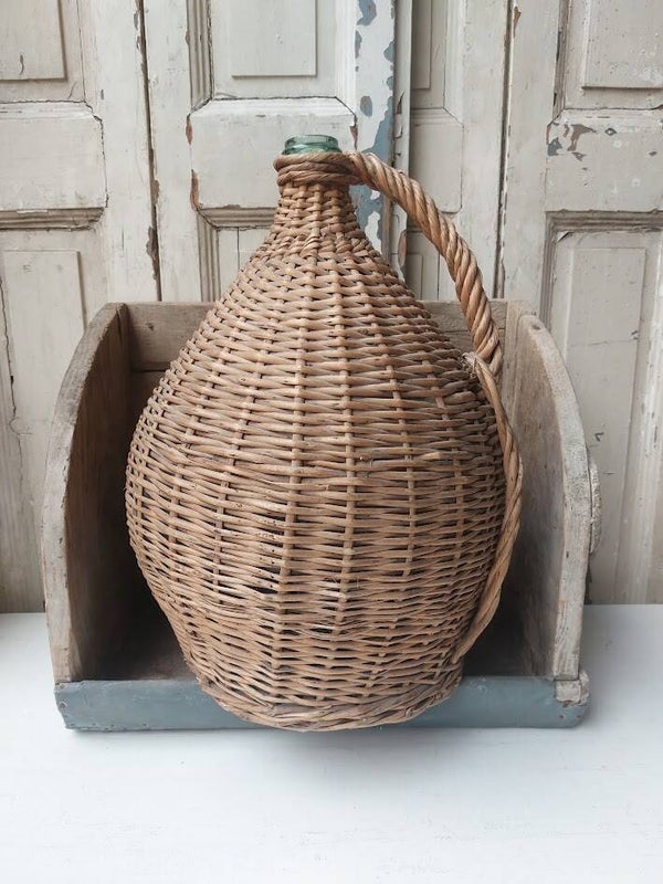 ☻ Authentieke Grote Wicker Demijohn / Gevlochten Gistfles