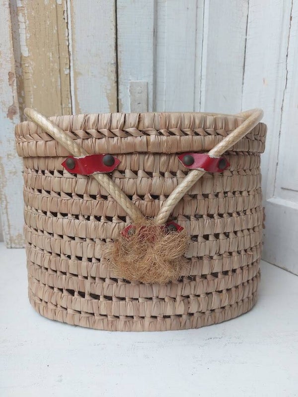 ☺ Vintage Gevlochten Naaimand / Handwerkmand Jaren 50/60