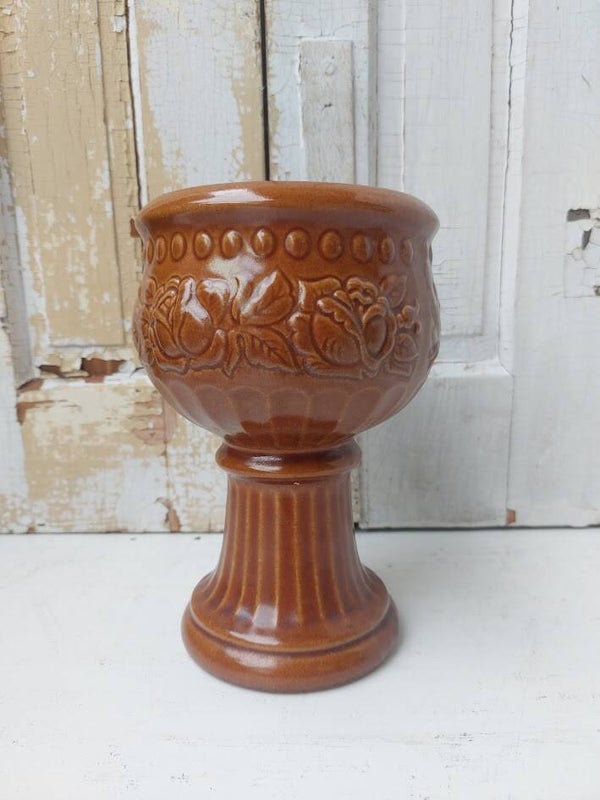 ☺ Vintage West-Germany Bloempot op Voet – Scheurich 706-20