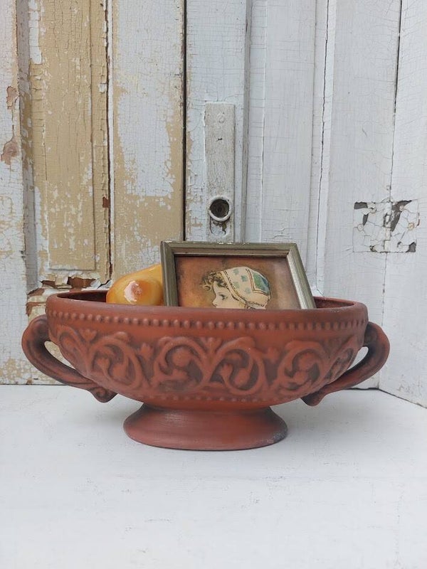 ☺ Vintage Terracotta Jardinière / Bloembak op Voet (Gemerkt 1775)
