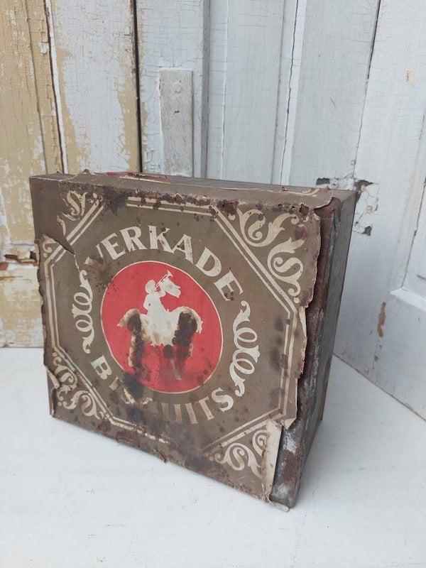 ☺ Uniek Antiek Verkade Biscuits Winkelblik –  (Jaren 10/20)