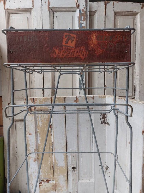 ☻ Origineel vintage 7Up reclame/winkelrek op wielen