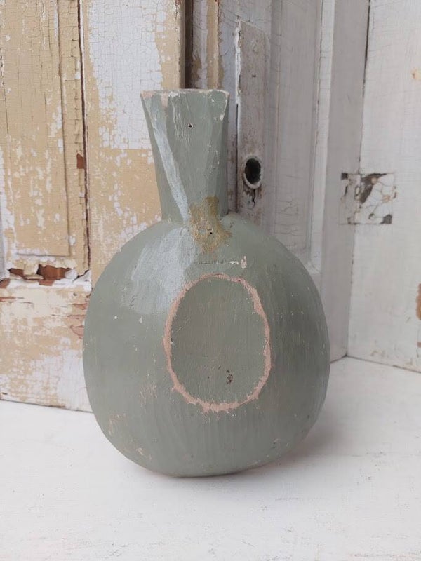 ☻ Antieke Handbeschilderde Houten Schep