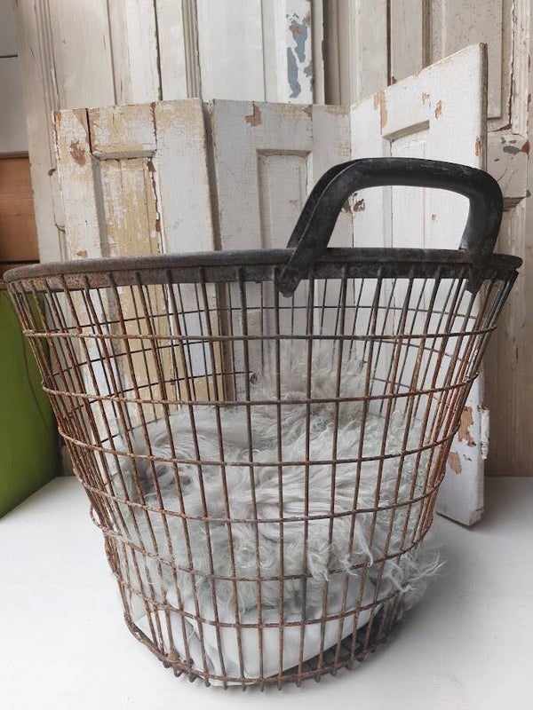 ☻ Stoere Draadmand / Oude Metalen Aardappelmand