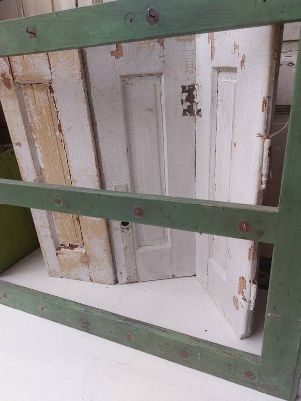 ☻ Oud Houten wandrek met Haken