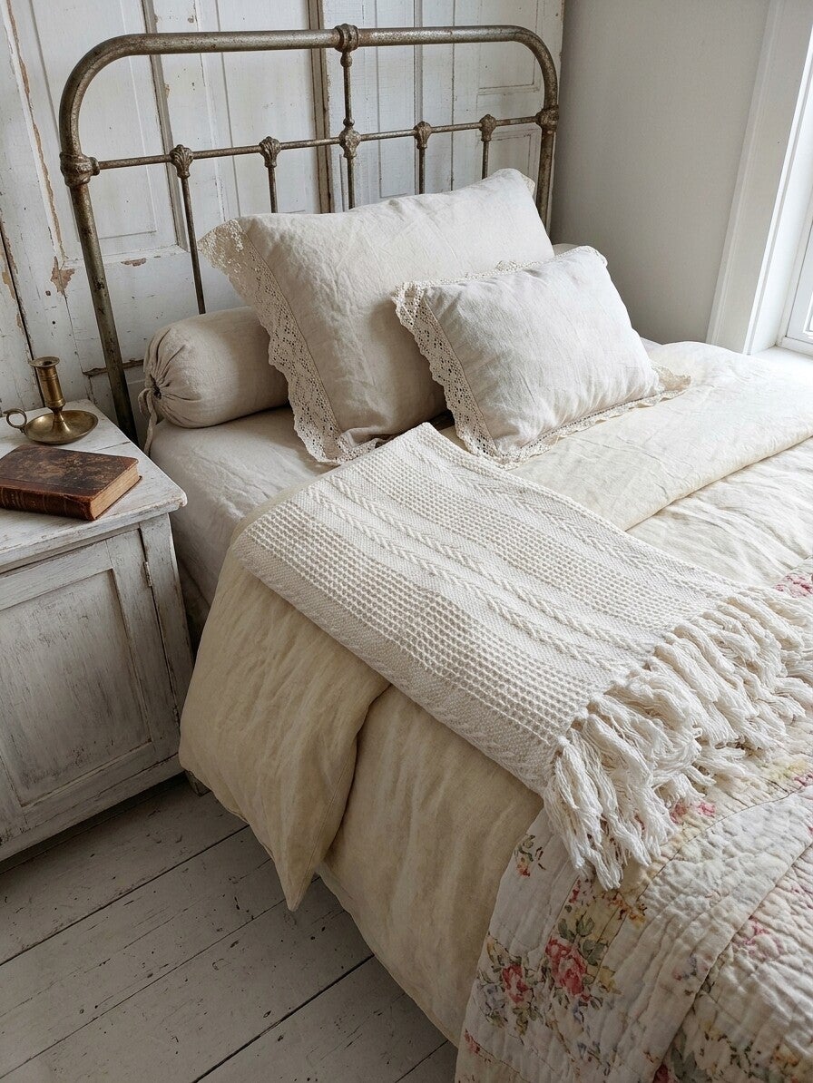 🕊️ Luxe wafelplaid / beddeken / sprei met franjes