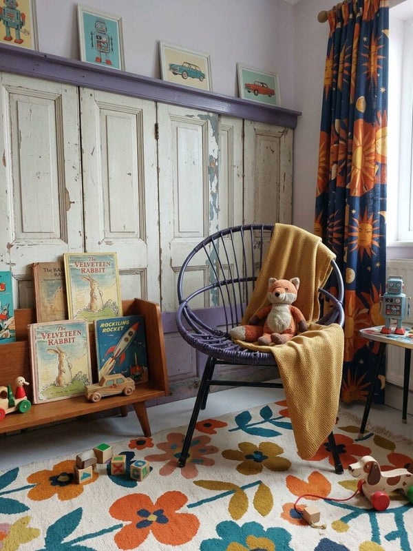 🕊️ Retro kinderstoel paars