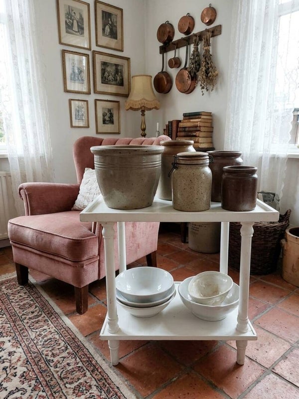 🕊️ Brocante etagère tafel wit