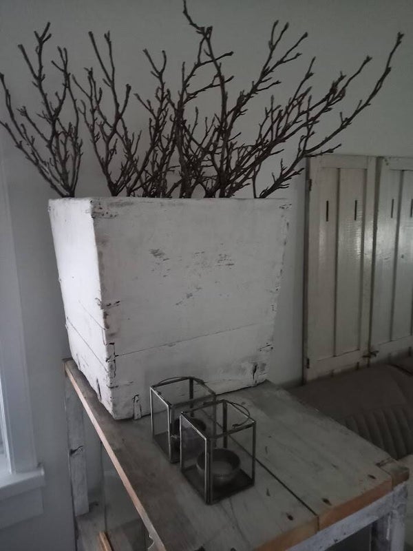 ☻ Grote Authentieke Houten Deegbak / Gistbak in Sleetse Krijtwit