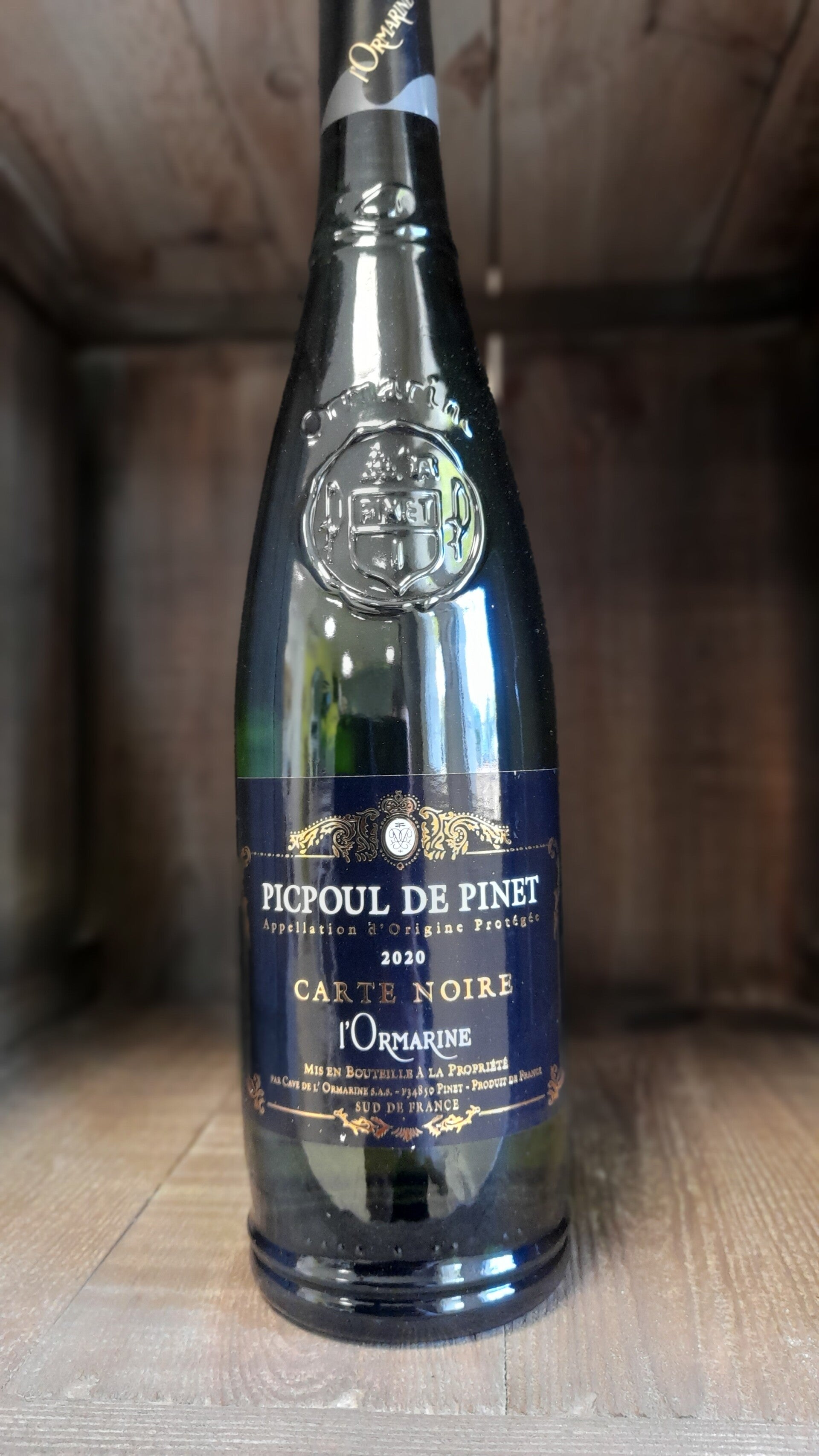 Bouteille de vin "Picpoul de pinet blanc, domaine Ormarine"