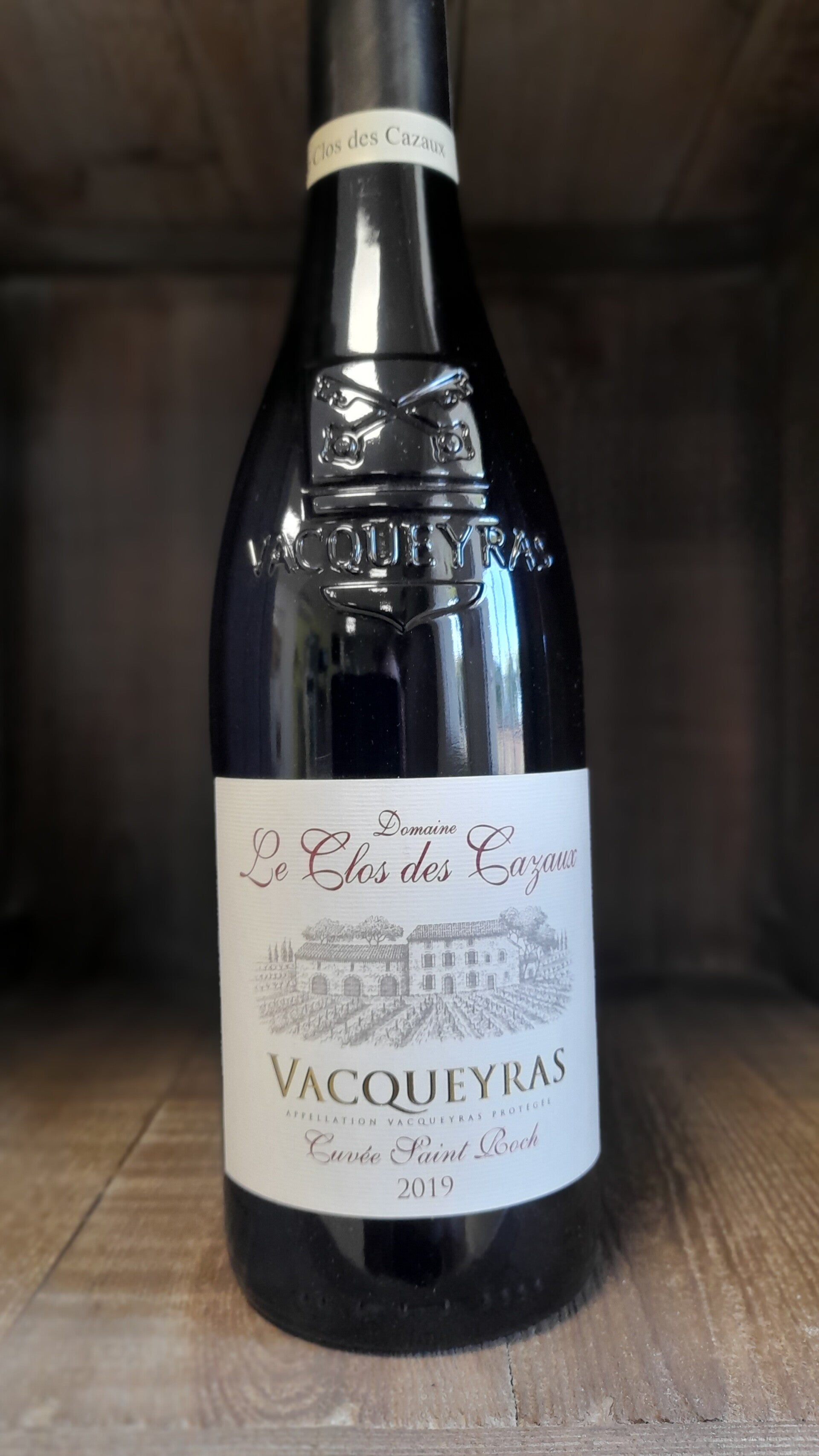 Bouteille de vin "Vacqueyras rouge, domaine Clos des cazaux"
