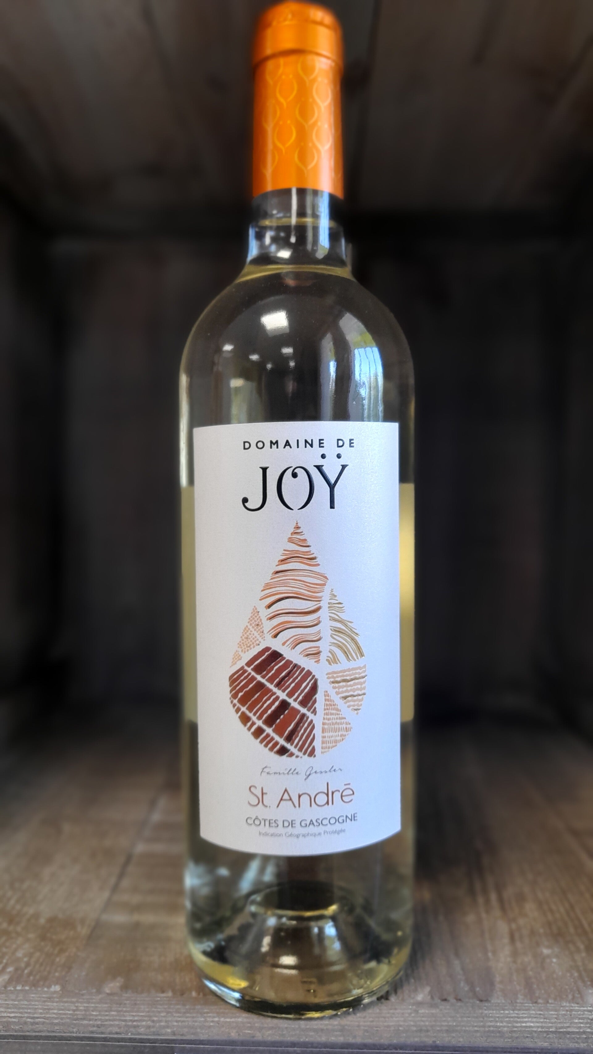 Bouteille de vin "Côtes de gascogne blanc, domaine Joy"